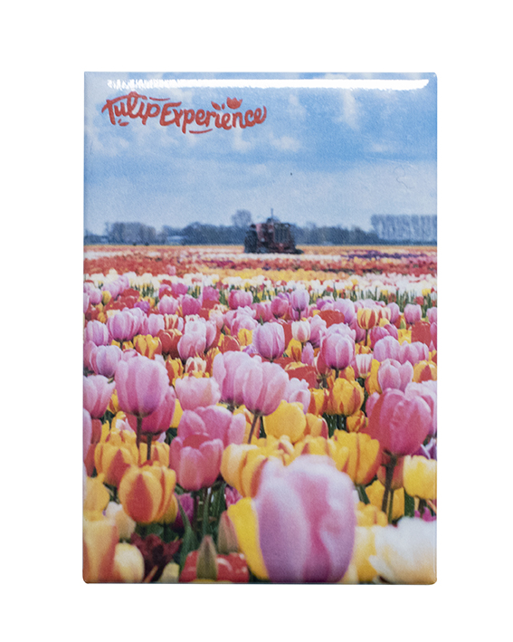 Magneet: Veld vol bloemen en tractor